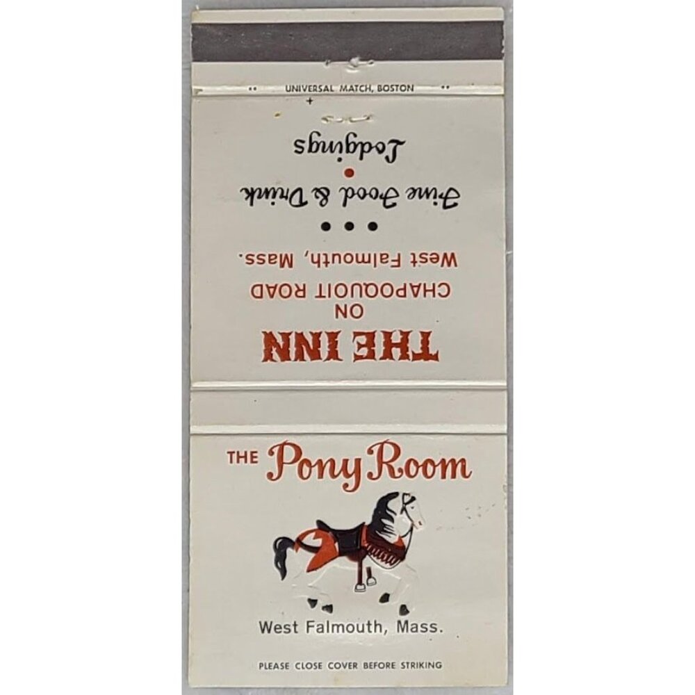 Matchbook Cvr Pony Room Inn on Chapoquoit Road West Falmouth MA Cape Cod